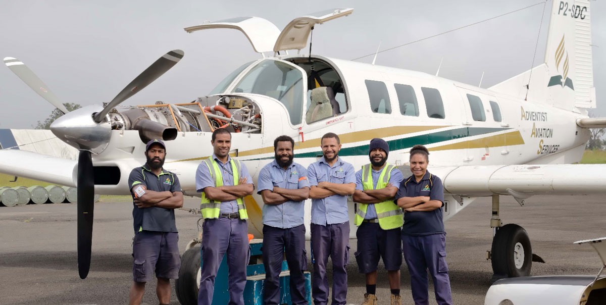 aas crew on Goroka airstrip